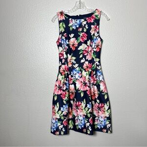 Vince Camuto Floral Sleeveless Dress - Navy and Pink